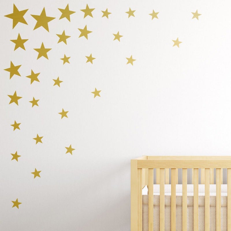 YOKIND 117Pcs Gold Stars Wall Decal Stars Pattern DIY Wall Stickers for Kids Rooms Home Decor - Image 4